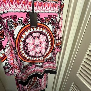 Eva Varro Pink and Orange Asymmetrical Dress